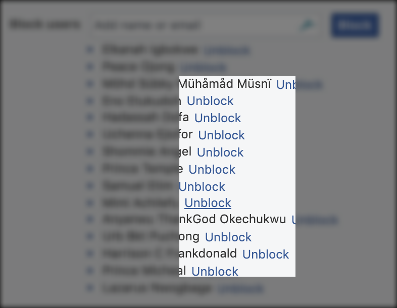 facebook block list